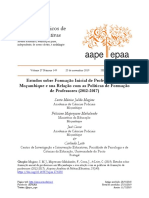 Estudos Sobre Formação Inicial de Professores em Mocambique