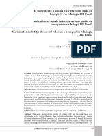 Mobilidade Sustentável: o Uso Da Bicicleta Como Meio de Transporte em Maringá, PR, Brasil