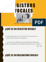 Registros Vocales Técnica Vocal I