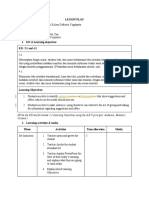 Lesson Plan: (Write The KD and Formulate 1-2 Learning Objectives Using The A B C Principle: Audience, Behavior, Content.)