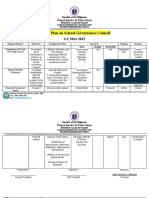 Action Plan On School Governance Council: Department of Education