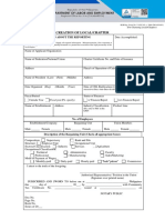 Application Form For Creation of Local Chapter