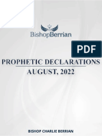 Prophetic Prayer Declarations - August, 2022