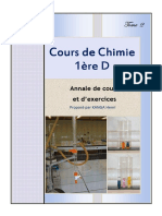 Cours de Chimie Cours de Chimie Cours de Chimie Cours de Chimie 1ère D 1ère D 1ère D 1ère D