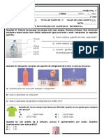 Avaliação de Recuperação - Matemática - 4º Ano