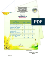 Report On Catchment Area: Kindergarten