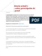 Jurisprudencia Actual y Relevante Sobre Prescripción de La Acción Penal