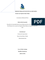 Desarrollo de La Lateralidad Desde El Área de Educación Física en Estudiantes de 1 Ro B Del Nivel Primario de La Escuela Luis Napoleón Núñez Molina