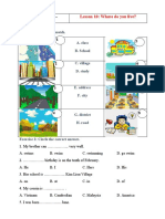 Exercise 1: Look and Match. A. Class B. School C. Village D. Study