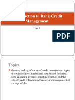 Introduction To Bank Credit Management