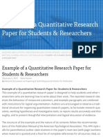 Example of A Quantitative Research Paper