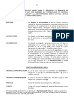 Instructivo Del Formulario Transaciones en Efectivo Que Supere El Contravalor en Moneda Nacional de Us$10