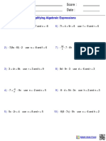 Evaluating Expressions Worksheet 3