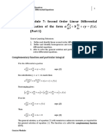 W7 Second Order Linear Differential Equation Part 1 - Module