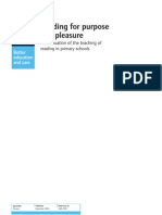 Reading For Purpose and Pleasure - An Evaluation of The Teaching of Reading in Primary Schools (PDF Format)