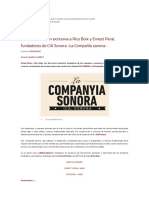 Entrevistamos en Exclusiva A Rico Boix y Ernest Peral, Fundadores de CIA Sonora - La Compañía Sonora