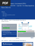 Feature Performance Assessment (FPA) SRAN20C - LTE5550 - Cat-M1: UE Data Inactivity Timer (Rel-14)