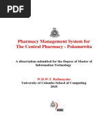 Pharmacy Management System For The Central Pharmacy - Pokunuwita