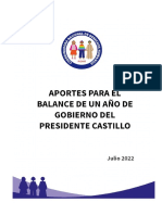 Balance de Un Año de Gobierno de Pdte Castillo