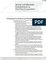 Melodic and Rhythmic Embellishment Two-Voice Composition: Checkpoints For Students and Teachers