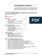 Internship Presentation Guidelines: Focused Areas