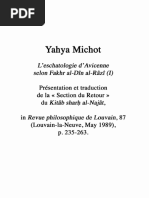 Yahya Michot L Eschatologie D Avicenne S