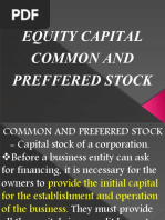 Equity Capital Common and Preffered Stock