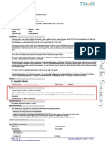 SensaSlim TGA Summary For Australian Register of Therapeutic Goods