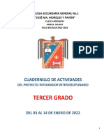 3° Cuadernillo de Actividades Enero 2022