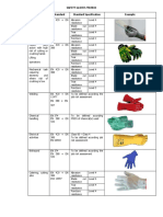 Safety Gloves Matrix Use Standard Standard Specification Example