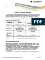 Updates To D-Dimer Reporting: Parameter Current New