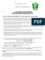 Aplicaciones de Sistemas de Ecuaciones Lineales de 2 X 2