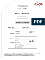 Mimosa Networks, Inc.: FCC PART 15.407 Test Report