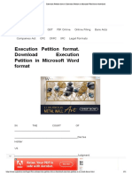 Execution Petition Format - Execution Petition in Microsoft Word Format Download