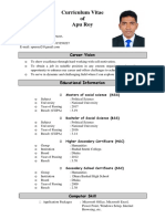 Curriculum Vitae of Apu Roy: Career Vision