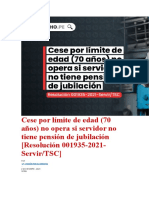 Cese Por Límite de Edad 70 Años No Opera Las Aportaciones Suficientes para Jubilación