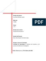 Actividad de Aprendizaje 4. Selección Del Muestreo y Del Proceso de Análisis de La Investigación.