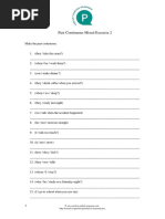 Past Continuous Mixed Exercise 2: May Be Freely Copied For Personal or Classroom Use