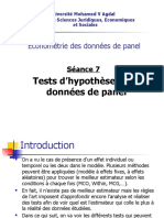 Séance 7 - Tests D'hypothèses en Données de Panel