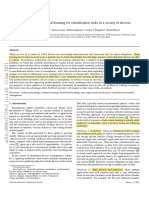 Federated and Continual Learning For Classification Tasks in A Society of Devices