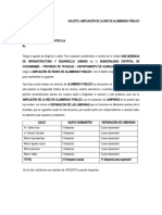 Solicitud de Ampliacion de Alumbrado Publico