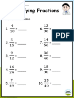 Grade 5 Simplifying Fractions Worksheet 1