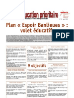 Plan "Espoir Banlieues": Volet Éducatif