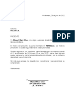 Carta de Renuncia