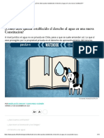 ¿Cómo Debe Quedar Establecido El Derecho Al Agua en Una Nueva Constitución