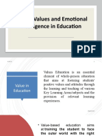 Role of Values and Emotional Intelligence in Education