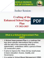 Refresher Session:: Crafting of The Enhanced School Improvement Plan