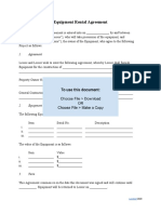 Equipment Rental Agreement - Free Template Download