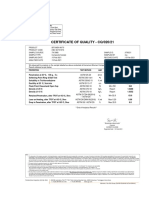 Certificate of Quality - Cq/020/21: SGS Oil, Gas and Chemicals