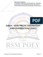 Subject: - Electrical Estimation and Contracting (22627)